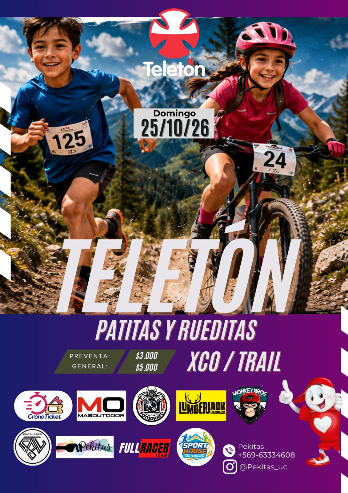 Afiche TELETÓN 2026 - XCO RUEDITAS